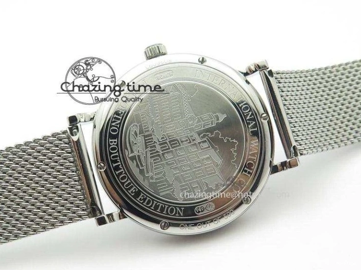 MIROTIME 1225 Portofino SCHAFFHAUSEN SS MKF 1:1 Best Edition Silver Dial Diamond On Mesh Bracelet A Lightweight 7339